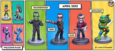 Frankenstein Green Ranger Robocop Chibi Miniature Fits DND D&D TableTop Pop • $7.99