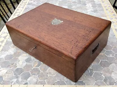 Antique Large Wood CaseWALKER HALL CanteenCollectors Cabinet UpcycleLockKey • £12.50