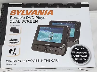 Sylvania 7  Premium Dual Screen Portable DVD Player Home Car Travel SDVD8716D • $44.99