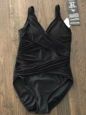 Slimming Black Miraclesuit Criss Cross Panel  Swimsuit 18 Last 1 • $89.99