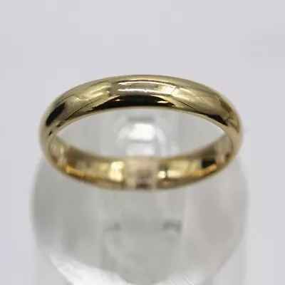 10K Yellow Gold Classic Dome 4MM Men's Wedding Band Size 10 • $206.99