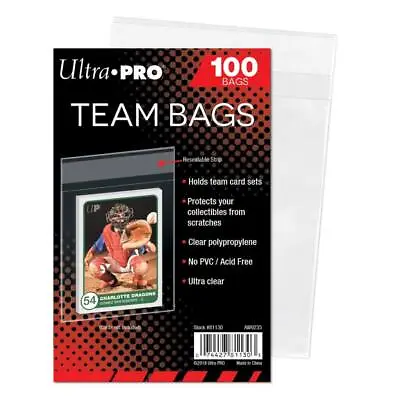 $6.98 • Buy Ultra Pro Team Bags X 100ct - Resealable Bags Protect NBA NFL TCG AFL Pokemon