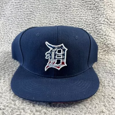 Detroit Tigers Snapback Hat Blue 4th Of July American Flag Miller Lite Promo • $18.83