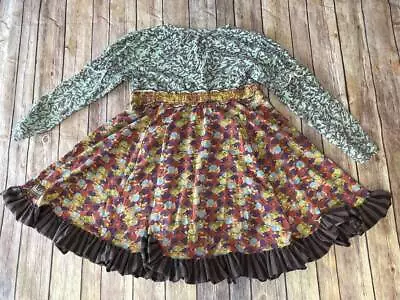 Matilda Jane Size 12 You & Me Bridgette Twirl Dress Button Down 1/2 B19 • $36.99