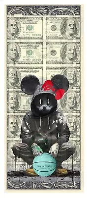 Death NYC Ltd Signed Street Art US DOLLAR Bill $1 Bank Note Urban Mickey Mouse • £77.20