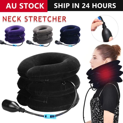$14.99 • Buy Air Inflatable Neck Pillow Head Cervical Traction Support Stretcher Pain Relief