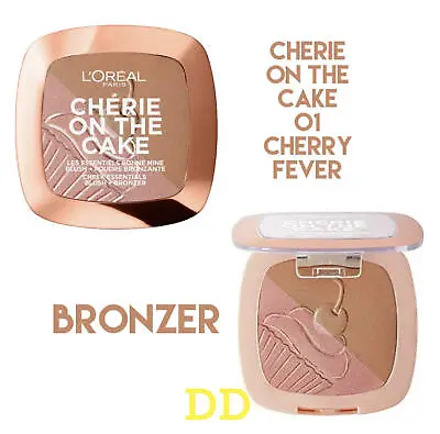 L'Oreal Unisex's Cherie On The Cake Blush + Bronzer 01 Cherry Fever - NEW • £9.99