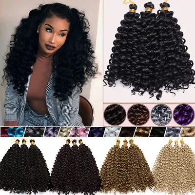 £33.20 • Buy Water Wave Braids Twist Crochet Afro Hair Extensions Ombre As Real Deep Curly UK