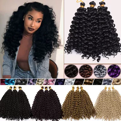 Water Wave Braids Twist Crochet Afro Hair Extensions Ombre As Real Deep Curly UK • £9.20