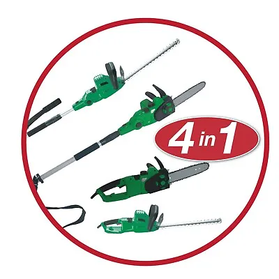 Eckman 4-In 1 Electric Telescopic Handheld Hedge Trimmer & Chainsaw Lightweight • £199.99