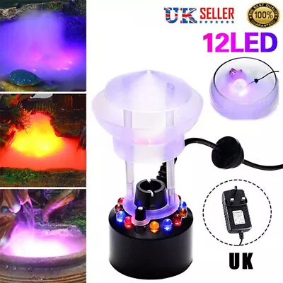 12 LEDs Air Humidifier Ultrasonic Mist Maker Fogger Water Fountain Pond Atomizer • £6.29