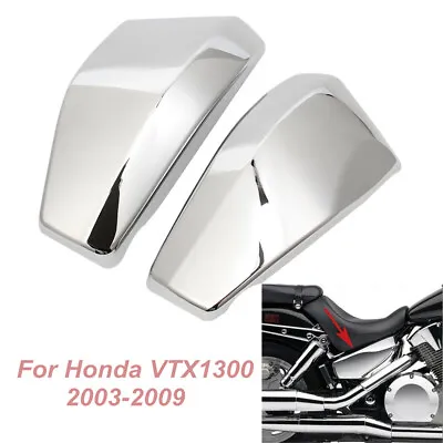 One Pair Chrome ABS Battery Side Fairing Covers For Honda VTX 1300 2003-2009 • $37.49