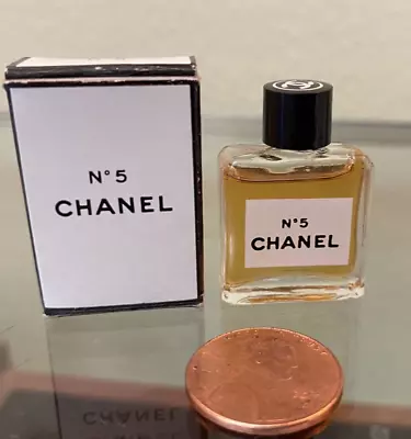 Vtg Chanel No 5 Parfum Micro Mini 1/16th Oz Miniature TINY Splash Boxed 1970's❤️ • $29