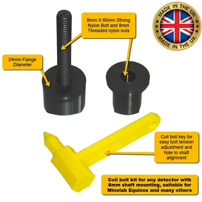 8mm Coil Mounting Bolt Kit Suitable For Minelab Equinox 800-600 / CTX 3030 • $9.47