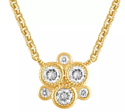 Judith Ripka 14K Yellow Gold 0.20 CTTW Diamond Pendant With Chain For Women • $512.99