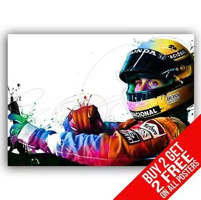 Ayrton Senna Formula One F1 Poster Art Print A4 A3 Size - Buy 2 Get Any 2 Free • £6.97