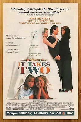 1995 It Takes Two Print Ad/Poster Mary-Kate & Ashley Olsen Twins Movie Art 90s • £14.45