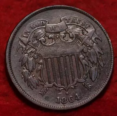 1864 Philadelphia Mint Copper Two Cent Coin • $9.50