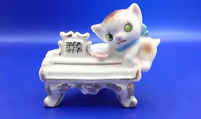 Vintage Retro Kitsch Cat Kitten On A Piano Salt/Pepper Shaker Ornament Japan 60s • $19.50