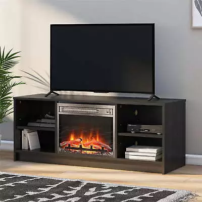 Fireplace TV Stand For TVs Up To 55  Black Oak • $139.20