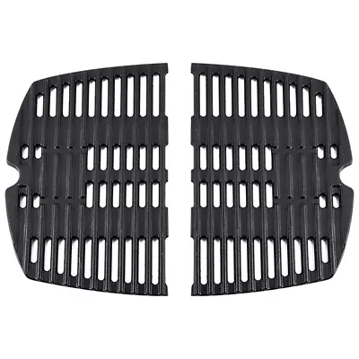 Cast Iron Matte BBQ HALF GRILL PLATE For Weber BABY Q (100/1000 Series) Set Of 2 • $67.89