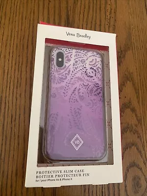Vera Bradley Protective Slim Cell Phone Case For IPhone Xs/XPurple & Clear • $12