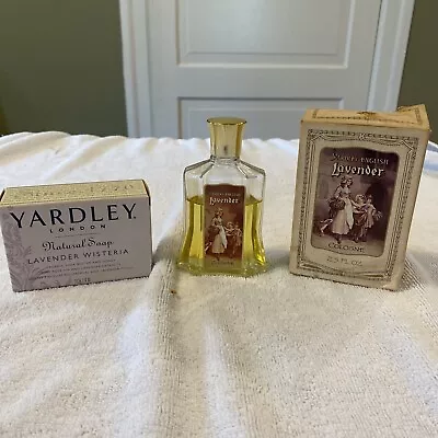 Vtg Yardley English Lavender Cologne 2.5 Fl Oz W/box 80% Full + Lavender Soap • $30