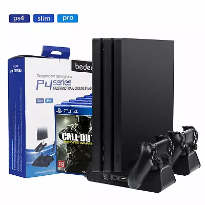 $30.89 • Buy Vertical Stand For PS4/PS4 Slim/PS4 Pro, PS4 Charger Controller Charger Station
