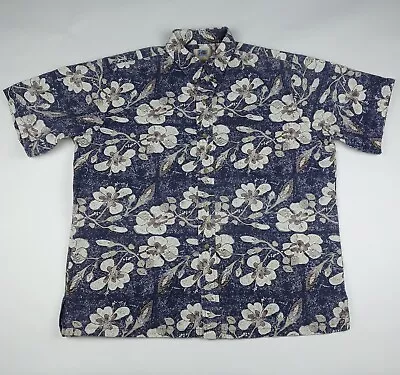 KAHALA Hawaiian Shirt Button Down Floral Short Sleeve Made In Hawaii Men's Large • $25