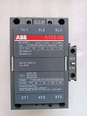 Abb A-185-30 Contactor Abb 185amp Power Contactor Coil Voltage 220vac • $350