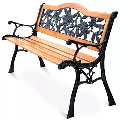 Outdoor Garden Bench Furniture Weather-Proof Park Loveseat Chair Metal Structure • £75.95