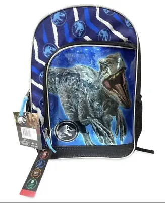 NEW Jurassic World Backpack Dinosaur Backpack Book Bag School Tote Blue T-Rex • $10.88