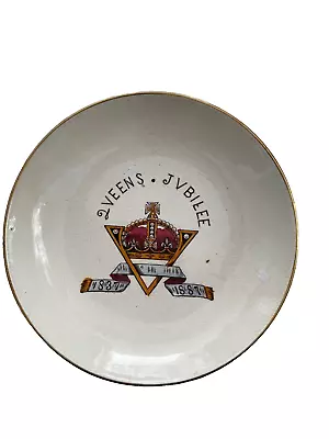 Queen Victoria Ceramic Golden Jubilee Souvenir Commemorative Pin Dish Hobson • £10