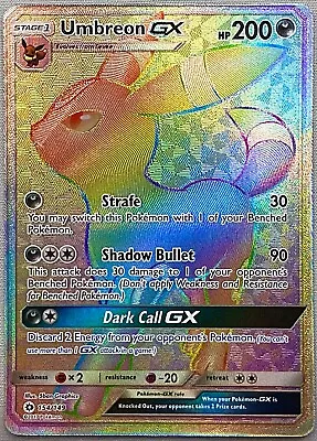 Pokémon Umbreon GX #154/149 Rainbow Holo Secret Rare 2017 Sun & Moon - NM To MT! • $35