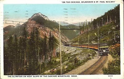 Cascade Mountains WASHINGTON - Chicago Milwaukee & St Paul Railway - 1927 • $8.50