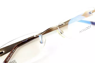 AIRLOCK SHATTERED 203 210 Brown Mosaic 50-18-135 Rimless Eyeglass Frames O510 • $29.99