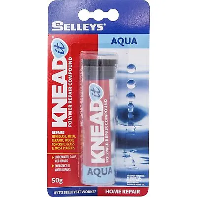 New Selleys 50g Knead It Aqua Epoxy Putty Repair Kit Polymer DIY Trade • $32.42