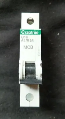 Crabtree Starbreaker 61/B16 Single Pole MCB (White Clip Black Lever Plug-in) • £3.94