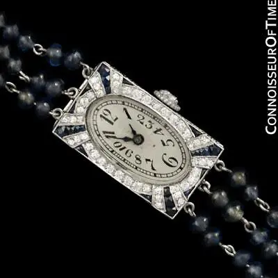 $4695 • Buy 1910s VACHERON & CONSTANTIN Exceptional Art Deco Ladies Platinum & Diamond Watch
