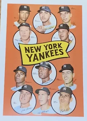 1969 New York Yankees Team Poster - Mickey Mantle - Bobby Cox - Pepitone - Mel • $9.99