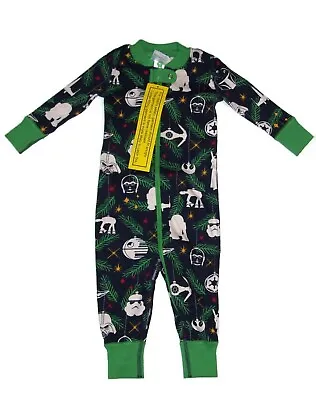 NEW Hanna Andersson 60 3-6 Month Pajamas Zipper Night XMAS Star Wars Navy Green • $24.95