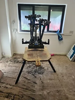£750 • Buy Screen Printing Carousel 6 Colour 4 Station With Trolley, Pallets And Paints