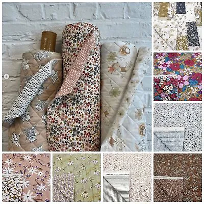 Double Sided Quilted Cotton - Luxury Dressmaking Fabric Wadding Reversible • £24.99