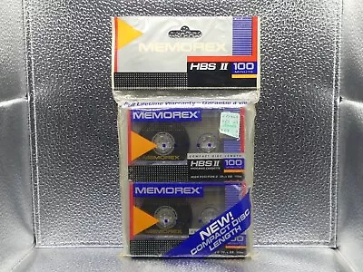 Memorex HBS II High Bias Cassette Tape 100 Minute 2 Tape Set New Factory Sealed • $11.99