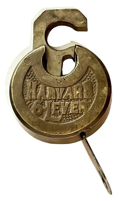 Harvard 6-Lever Push Key Pancake Padlock Antique/Vintage Works Has Key • $63