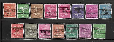 California Precancels - Moffett Field 734 - 15 Prexies • $6