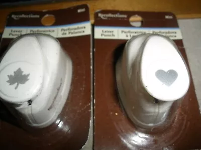 Lot Of 2 NEW Recollections Mini Lever Punch LEAF & HEART • $17.99