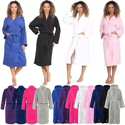 100% Luxury Egyptian Cotton Terry Towel Bath Robe Unisex Towelling Dressing Gown • £14.99