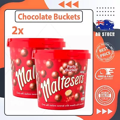 2x Maltesers Chocolate Buckets Chocolates 465g Large Bucket Snack Lollies Treats • $27.50