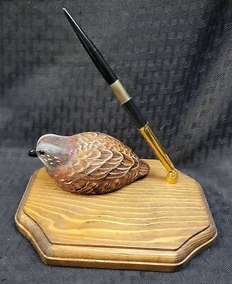 Vintage Joyce Wilson Handpainted Bobwhite Quail Pen Holder • $38.50